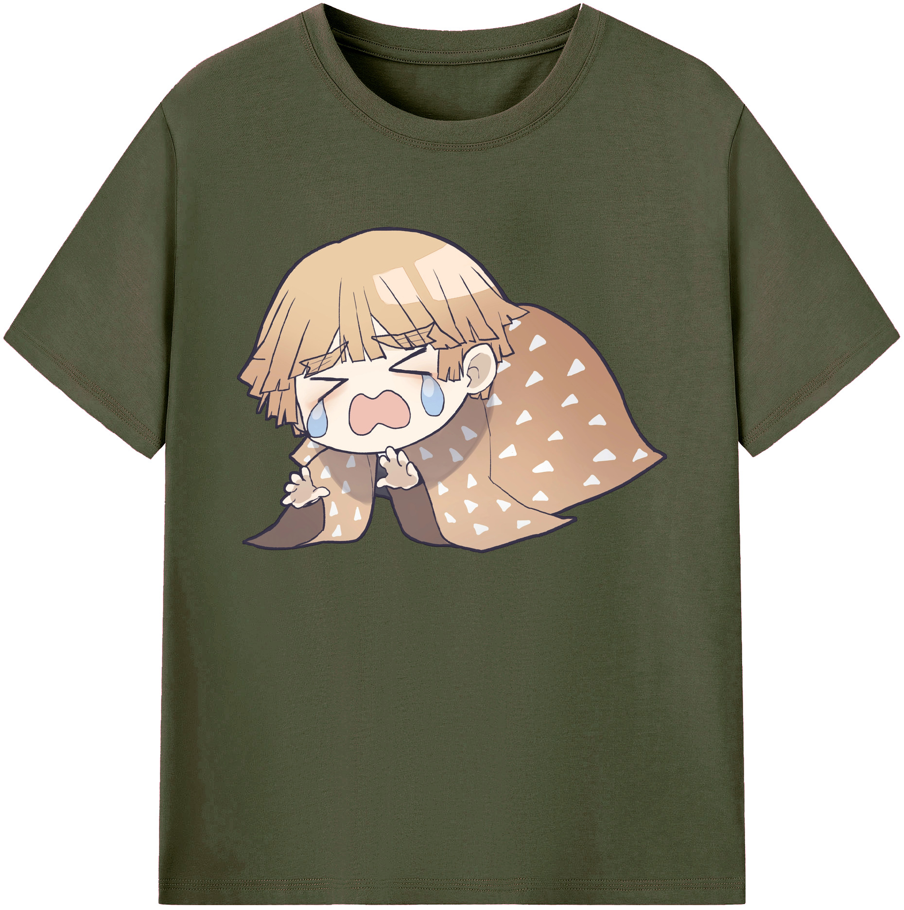 （画像用） 鬼滅の刃（きめつのやいば）我妻 善逸／あがつま ぜんいつ Agatsuma Zenitsu 綿100％ メンズ半袖Tシャツ｜肌触りやわらか＆通気性